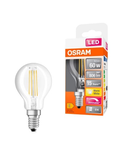 Лампочка Osram LED CL P60 DIM 6,5W/827 230V FIL E14 10x1 (4058075447875)