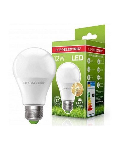 Лампочка EUROELECTRIC LED А60 12W E27 4000K 220V (LED-A60-12274(EE))