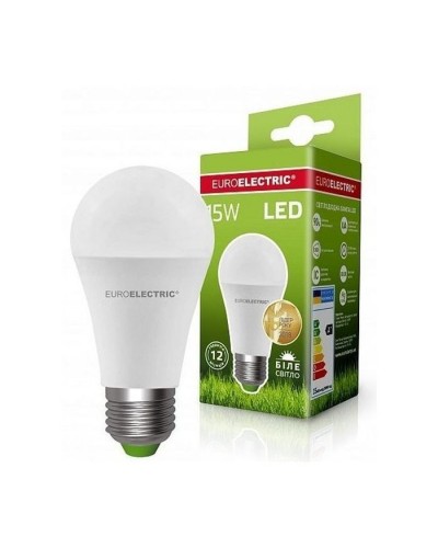Лампочка EUROELECTRIC LED А60 15W E27 4000K 220V (LED-A60-15274(EE))