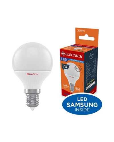 Лампочка Electrum D45 6W PA LB-33 Elegant Е14 4000K (A-LB-0749.)