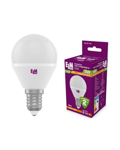 Лампочка ELM D45 5W PA10 E14 3000K (18-0172)