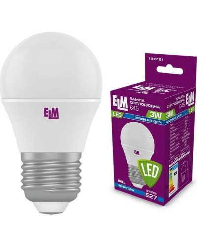 Лампочка ELM D45 3W PA10 E27 4000 (18-0121.)