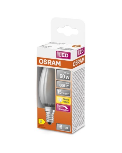 Лампочка Osram LED CL B60 DIM 6,5W/827 230V GL FR E14 (4058075434486)