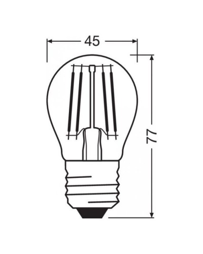 Лампочка Osram LED CL P60 5,5W/827 230V FIL E27 (4058075434882)