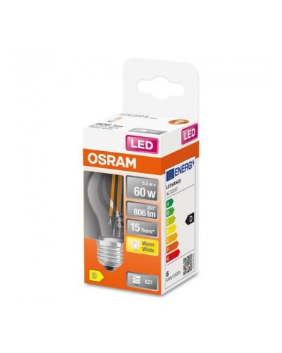 Лампочка Osram LED CL P60 5,5W/827 230V FIL E27 (4058075434882)