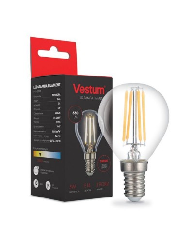Лампочка Vestum G45 Е14 5Вт 220V 3000К (1-VS-2230)