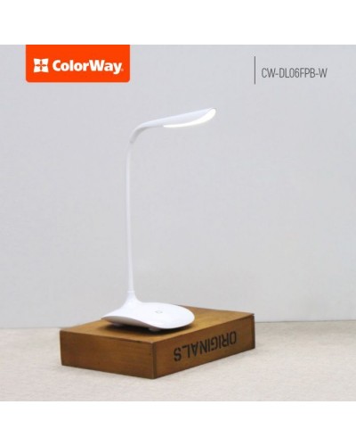 Настільна лампа ColorWay LED Portable & Flexible with built-in accumulator 500mAh (CW-DL06FPB-W)