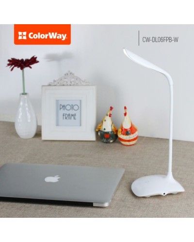 Настільна лампа ColorWay LED Portable & Flexible with built-in accumulator 500mAh (CW-DL06FPB-W)