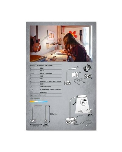 Настільна лампа LEDVANCE LED PANAN CLIP 5W 4000K (4058075747883)