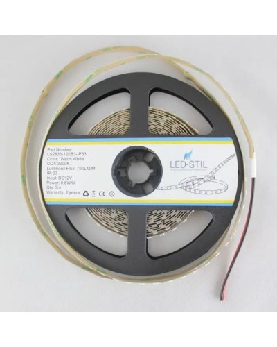 Світлодіодна стрічка LED-STIL 3000K 8,6 Вт/м 2835 120 діодів IP33 12 Вольт 700 lm (LS2835-120B3-IP33)
