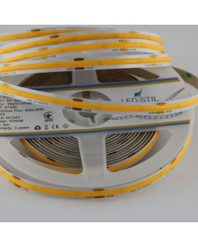 Світлодіодна стрічка LED-STIL 2700K 10 Вт/м COB 320 діодів IP33 24 Вольта 850 lm тепле світло (UC27-24-320-8-90)