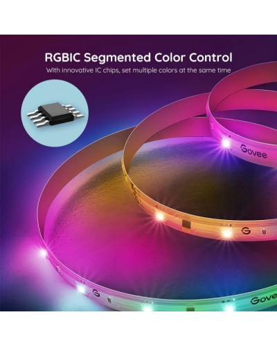 Світлодіодна стрічка Govee RGBIC Basic Wi-Fi + Bluetooth LED Strip Light 5м Білий (H618A3D1)