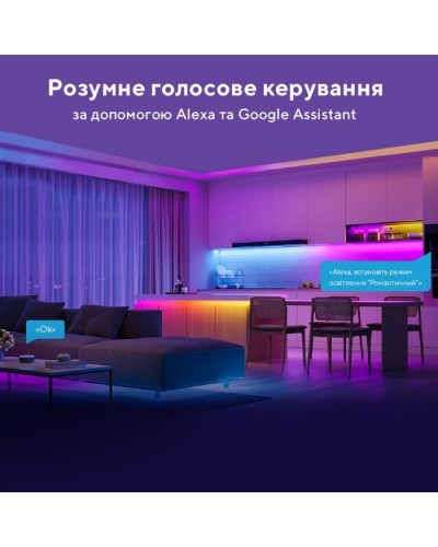 Світлодіодна стрічка Govee RGBIC Basic Wi-Fi + Bluetooth LED Strip Light 10м Білий (H618C3D1)
