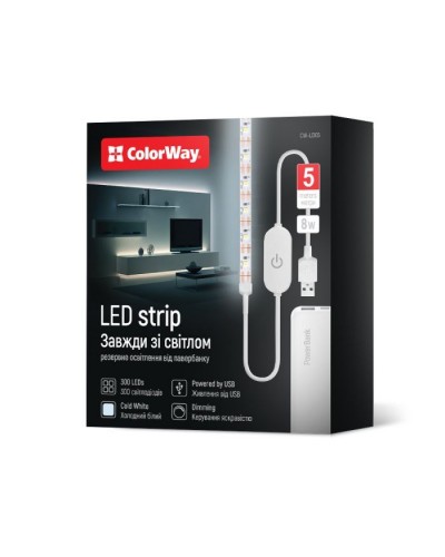 Світлодіодна стрічка ColorWay LED  5м з живленням від USB (CW-LD05)